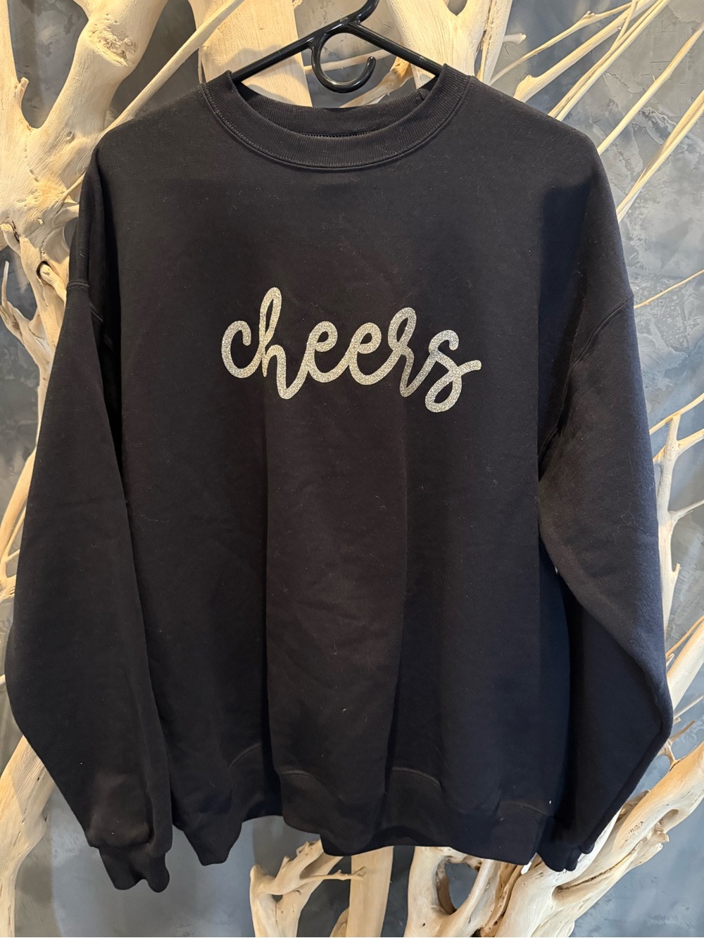 Cheers Graphic Black Sweatshirt